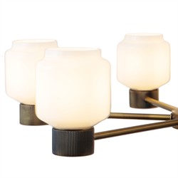 Marceau Updated Traditional White Opal Glass Shade Chandelier|