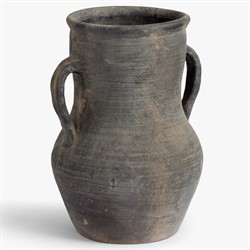 Laguna Traditional Antique Grey Terracotta Two-Handle Vase|