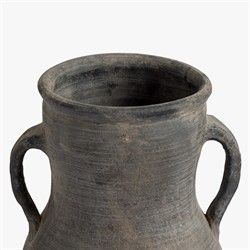 Laguna Traditional Antique Grey Terracotta Two-Handle Vase|