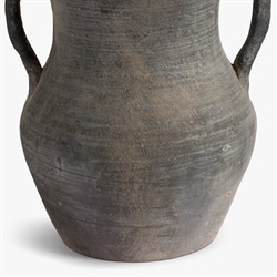 Laguna Traditional Antique Grey Terracotta Two-Handle Vase|