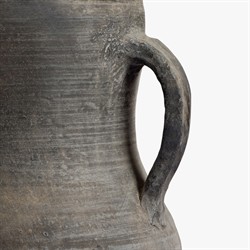 Laguna Traditional Antique Grey Terracotta Two-Handle Vase|