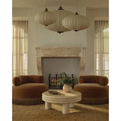 Elio Modern Antique Brass White Linen Globe Pendant - 16"|