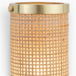 Sorella Coastal Beach Gold Accent Natural Rattan Sconce|