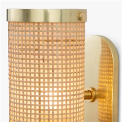 Sorella Coastal Beach Gold Accent Natural Rattan Sconce|