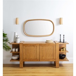 Sorella Coastal Beach Gold Accent Natural Rattan Sconce|