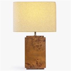 Bennett Modern Classic Dark Brown Burl Wood Table Lamp|