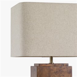 Bennett Modern Classic Dark Brown Burl Wood Table Lamp|