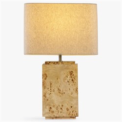 Bennett Modern Classic Light Brown Burl Wood Table Lamp|