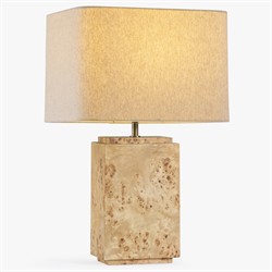 Bennett Modern Classic Light Brown Burl Wood Table Lamp|