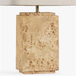 Bennett Modern Classic Light Brown Burl Wood Table Lamp|