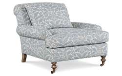 Carter Blue Porcelain Cotton Weave Chair and a Half|