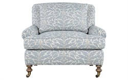 Carter Blue Porcelain Cotton Weave Chair and a Half|