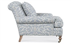 Carter Blue Porcelain Cotton Weave Chair and a Half|