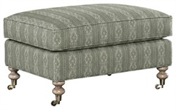 Carter Basil Stripe Ottoman|