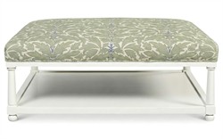 Hollis Dried Herb Cotton Weave Square Ottoman|