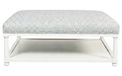 Hollis Cherished Sky Sunbrella Square Ottoman|