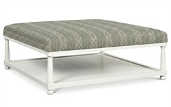 Hollis Basil Stripe Square Ottoman|
