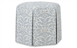 Rafaela Blue Porcelain Cotton Weave Ottoman|