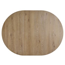 Ennisbrook Updated Traditional Brown Oak Wood Round Extendable Dining Table - 60-82"|