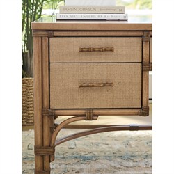 Noelle Coastal Beach Brown Rattan Desk|