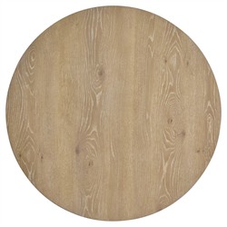 Hailey Updated Traditional Brown Oak Wood Round Coffee Table|