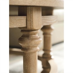 Hailey Updated Traditional Brown Oak Wood Round Coffee Table|