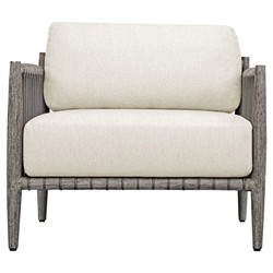 Dara Coastal Beach Grey Mahogany Wood Outdoor Lounge Chair|