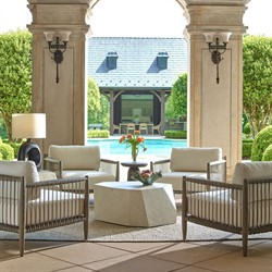 Dara Coastal Beach Grey Mahogany Wood Outdoor Lounge Chair|