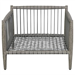 Dara Coastal Beach Grey Mahogany Wood Outdoor Lounge Chair|