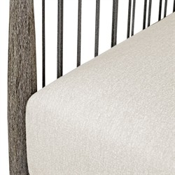 Dara Coastal Beach Grey Mahogany Wood Outdoor Lounge Chair|