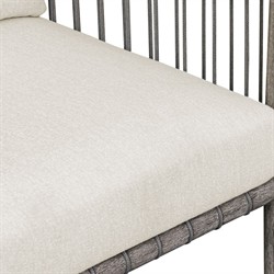 Dara Coastal Beach Grey Mahogany Wood Rope Rectangular Outdoor Ottoman|