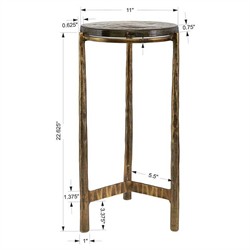Everly Modern Classic Antique Brass Aluminum Outdoor Drink Table|