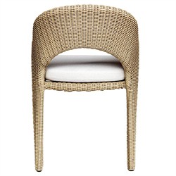 Kaela Coastal Beach Brown Woven Wicker Outdoor Dining Arm Chair|