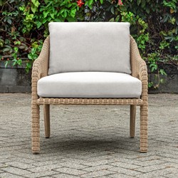 Kaela Coastal Beach Brown Woven Wicker Outdoor Lounge Chair|