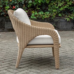 Kaela Coastal Beach Brown Woven Wicker Outdoor Lounge Chair|