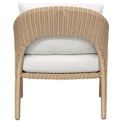 Kaela Coastal Beach Brown Woven Wicker Outdoor Lounge Chair|