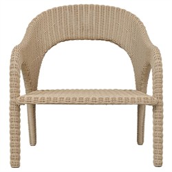 Kaela Coastal Beach Brown Woven Wicker Outdoor Lounge Chair|