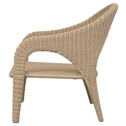 Kaela Coastal Beach Brown Woven Wicker Outdoor Lounge Chair|
