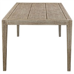 Woodside Coastal Beach Cerused Grey Mahogany Wood Outdoor Dining Table - 92"|