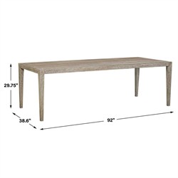 Woodside Coastal Beach Cerused Grey Mahogany Wood Outdoor Dining Table - 92"|