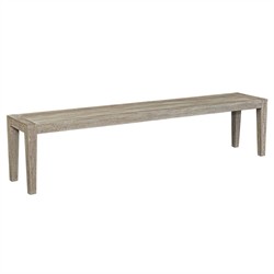 Woodside Coastal Beach Cerused Grey Mahogany Wood Outdoor Bench|