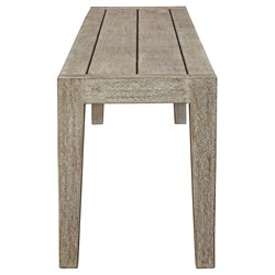 Woodside Coastal Beach Cerused Grey Mahogany Wood Outdoor Bench|
