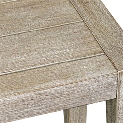 Woodside Coastal Beach Cerused Grey Mahogany Wood Outdoor Bench|