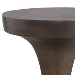 Nikko Modern Classic Dark Bronze Aluminum Round Outdoor Drink Table|