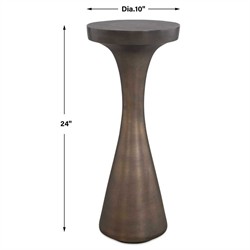 Nikko Modern Classic Dark Bronze Aluminum Round Outdoor Drink Table|