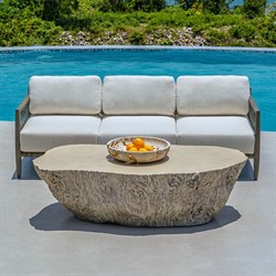 Jasper Coastal Beach White Tree Concrete Freeform Outdoor Coffee Table|