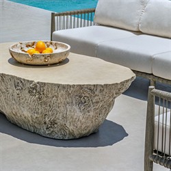 Jasper Coastal Beach White Tree Concrete Freeform Outdoor Coffee Table|