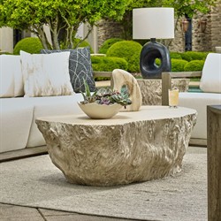 Jasper Coastal Beach White Tree Concrete Freeform Outdoor Coffee Table|