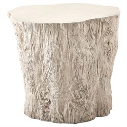 Jasper Coastal Beach White Tree Concrete Round Outdoor Side Table|