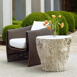 Jasper Coastal Beach White Tree Concrete Round Outdoor Side Table|